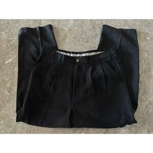 Luau Silk Pleated Pants Mens Size 34  X 26 SILK